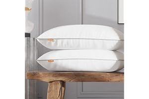 Sweetnight - Almohada de fibra, 100 % algodón, (2 unidades, 48 x 74 cm)