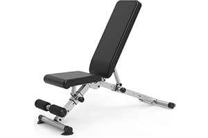 leikefitness Panca per pesi regolabile, pieghevole, con blocco automatico, per esercizi di inclinazione verticale e per esercizi a corpo piatto