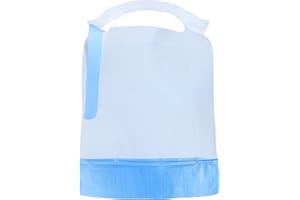 ALIA 125 x Disposable Adult Bib with Pockets & Tie back | Waterproof & Absorbent | Single Use Bib | White & Blue | 37 x 50 cm | Waterproof | Pack of 125