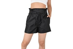 JOPHY & CO. Pantaloncini Donna in Ecopelle con Vita Alta e Gamba Larga (cod. 6192)