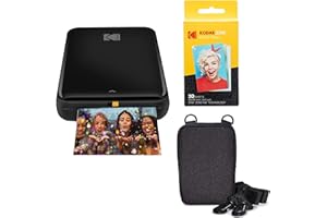 KODAK Step Printer Drahtloser mobiler Fotodrucker mit Zink-Technologie (Schwarz) Reiseset