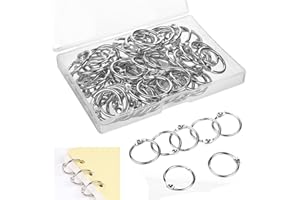 Ailvor Buchringe, 60 Stück Ringbinder, 20mm Binder Ringe, Metall Buchbinderinge Loseblatt Verbinder für Scrapbook, Album, Memo-Ablage, Handwerk, Schlüsselringe (Silber)