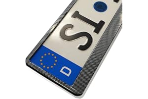 I-MEX imex 2 Stück Kennzeichenhalter Carbon Look Optik Nummernschildhalter