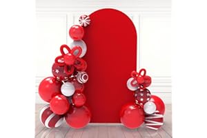 Babenest Hochzeitsbogen-Abdeckung, Spandex, für Fotografie, runde Oberseite, Chiara-Ständer, für Party, Zeremonie, Geburtstag, Babyparty, Jahrestag, Dekoration, 1,8 m, Rot