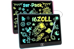 Electight Stor LCD-skrivtavla för barn 40 cm, 2 stycken färgglada