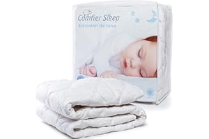 COMFIER SLEEP 100% Natural Wool Toddler Duvet 4 TOG Anti-Allergy Cot Duvet 100 x 135 cm and Moisture-Absorbing Quilt for Toddlers Children's Duvet and Duvet Children
