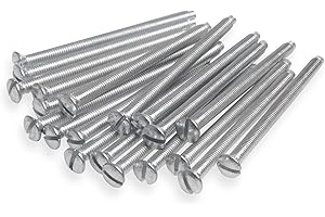 Harlington Group Pack of 40 Mixed M3.5 Screws 35mm, 40mm,50mm and 75mm Long Assorted Electrical Machine Screw for Light Switch and Plug Sockets Bright Zinc Plated DIY Plated Slotted Head