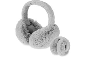 Lusofie Nauszniki damskie ciepłe sztuczne futro nauszniki zimowe pluszowe zimowe nauszniki śliczne zimowe nauszniki męskie, Szary, Taglia unica