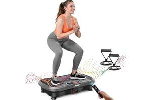 AXV Vibration Plate Fitness Platform Exercise Machine Vibrating Lymphatic Drainage Shaking Full Body Shaker Workout Vibrate Stand Shake Board Sport Gym for Weight Loss Fat Burner for Women Men