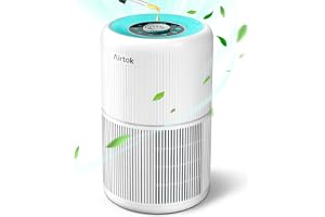 AIRTOK HEPA Air Purifier for Bedroom Home with Fragrance Sponges | 4-In-1 H13 True HEPA Air Filter for Smoke Dust Pollen Pet Dander Odors,99.97% Removal to 0.1 Microns | Ozone-Free, Night Light