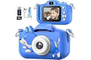 Mgaolo Kids Camera Toys for 3-12 Years Old Boys Girls Children,Portable Child Digital Video Camera with Silicone Cover, Christmas Birthday Gifts for Toddler Age 3 4 5 6 7 8 9 (Dog-Blue)