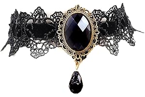 Caprilite Gothic Black Lace Necklace Collar Choker Halloween Vampire