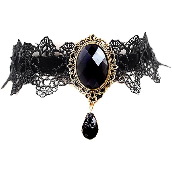 Steampunk choker kant ketting kraaltjes 4 kopen