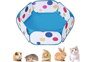 DOZNOZRI Portable Small Animals Playpen, Breathable Foldable Pet Cage Tent Pop-Up Exercise Yard Fence, Pet Play Pen for Rabbits, Hamster, Guinea Pig, Chinchillas and Hedgehogs (Blue) (blue)