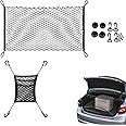 YUSHI Car Storage Net,1pcs Cargo Boot Netting Storage,1 pcs 3 Layer Bag,for Collecting Debris Bottles Groceries on the Back Seat,Luggage,SUV,Truck,Vans,Groceries,Universal,70 x 120 cm+29 25 cm, Black