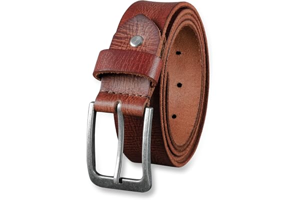 STILORD Ceinture en Cuir Hommes Vintage pour Business et Jeans Boucle d'épine Cuir Véritable, Couleur:toscano - marron| fibbia antico - argento, taille:90