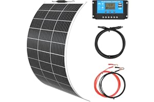 XINPUGUANG 100W 12V Flexible Solar Panel kit :100 Watts Flexible Solar Panel + 10A Charge Controller for Campervan Motorhome Caravan Home Roof Motorhome Power (100w)