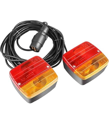Kit De Feux De Remorque Magnétiques à LED, Câble De 7,3 M Avec Prise 7 Broches, Feux Arrière