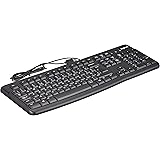Logitech K120 Wired Business Keyboard for Windows or Linux, USB Plug-and-Play, Full-Size, Spill Resistant, Curved Space Bar, 