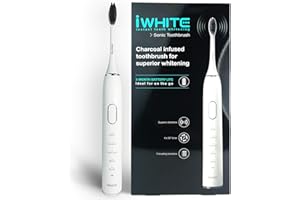 iWhite Cepillo de Dientes Eléctrico Sónico - Cepillo de Dientes Recargable, Cerdas con Carbón Activo para el Blanqueamiento de los Dientes - 5 Modos con 40 000 VPM, una Carga duración 3 Meses