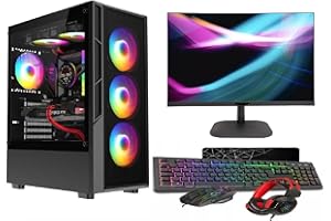 ASC TECHNOLOGY ASC Gaming PC Bundle: Intel Core i7 3770 • Nvidia GT730 2GB • 16GB RAM • 256GB SSD+500GB HDD • 550W 80Plus • WiFi • Windows 11 • Black 6 Fan RGB Gaming Case • 22" Monitor Bundle