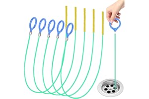 KOXTYZO Abflussreiniger Spirale 5 Stück, Anti-Bruch-Stahl Abflussspirale Abflussreiniger Sticks, 90CM Rohrreinigungsspirale Flexibles Spirale Abfluss Rohrreinigung für Waschbecken Abwasserkanäle