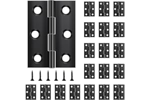 Yeepeo 20 cerniere pieghevoli da 44 mm x 31 mm, in acciaio inox, colore nero, per porte e finestre, armadi, con 120 viti