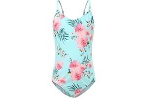 Moon Tree Girls One Piece Swimsuit Ruffle Hawaiian Swimsuit Beach 2-14 Years Old