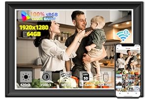 REUMAR 11inch 64GB Digital Picture Frame WiFi6&5G Digital Photo Frame 100% sRGB 1920x1280 FHD IPS Touch Screen,Share Photos & Videos via Frameo App, Extend Storage by USB Drive and SD Card, Weather,Clock