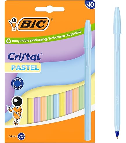 BIC - Set di 6 penne a sfera retrattile M10 Clic, punta media, colore: Rosso