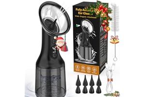 LAVREBU Ear Wax Remova Ohrenschmalz Entferner,Elektrischer Ohrenreiniger mit Integriertem Doppeltank,4 Druckmodi IPX7 Wasserdicht Wiederaufladbar, 10 Düsen Ohr Reinigung für Erwachsene Kinder zu Hause-Schwarz