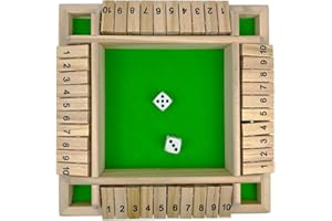 EACHHAHA Shut The Box 4 Joueurs - Jeu de dés en Bois Classique à 4 Joueurs Accueil Jeu de Table 4 Joueurs