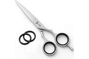 SAKKAL Ciseaux Coiffure Professionnels 5,5 Pouces – Acier Inoxydable – Ciseaux à Cheveux Barber Homme Femme – Coupe Précise, Pointe Fine, Vis Réglable, Amortisseur Souple – Ciseaux Coiffeur Salon & Domicile