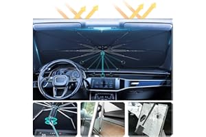 JILTLU Parasole Auto Parabrezza Ombrello Rotazione 360 °,Parasole per Auto Parabrezza Interno Blocca il 99.9% dei Raggi UV e Isolamento Termico per Maggior Parte dei Veicoli Auto,Mini SUV-M 125x65CM