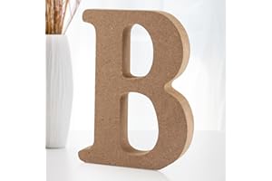 Darryy Lettere Decorative in Legno, Lettere di Legno 10 cm, Lettere Scarabeo Legno Grandi, Lettere Legno - Ideale per la Decorazione Domestica e le Occasioni Speciali (B)