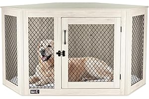 MaxxPet Cage pour Chien en Bois - Modèle d'angle - Banc pour Chien - Cage De Style Meuble XXL pour La Maison - Niche pour Chien - 132x70x73 cm - Marron