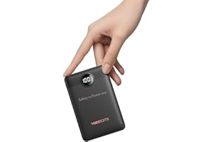 VEEKTOMX Power Bank 10000mAh 22,5W PD3.0 QC 3.0 Powerbank Mini USB C Caricabatteria Portatile Ricarica Rapida con Display a LED Compatibile con iPhone Huawei Xiaomi Tablets ecc. (Nero)