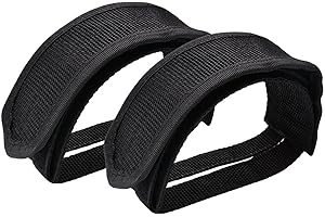 Wommty 1 Pair Bike Pedal Straps Pedal Toe Clips Straps Tape for Fixed Gear Bike, Black