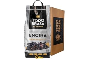 BIOOLIVERY LABS TODOBRASA Carbón Vegetal Barbacoa ENCINA Premium Ecológico · Saco 4 KG Doble Protección Caja Anti-Rotura · Carbón BBQ Calidad Profesional Nacional · Especial Parrilla Vasca & Horno Brasa Jospering