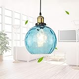 Moderno Bicchiere Luce Pendente Blu Globo 1-Luce Lampada A Sospensione Per Bar Cucina Sala Da Pranzo E Altro Ancora