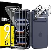 NEW'C Screen Protector for iPhone 17 Pro Max + Camera Protector | Tool Included, Set of 4, 2 Tempered Glass + 2 Camera Protec