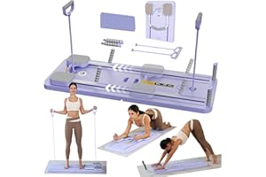 FLEXURAFIT GDSHGS Upgraded Pilates Reformer Machine for Home Multifunctional Abdominal Board Automatic Rebound AB Roller Wheel Training Board Full Body Workout Equipment