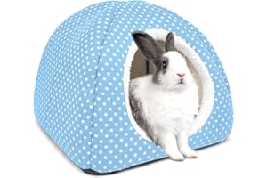 Dyrdekly Kaninchenhöhle Großes Meerschweinchenbett Waschbares Haus und Versteck Fleece Versteckhütte für Indoor-Hasen Kleintierkäfig Zubehör