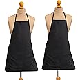 Yellow Weaves™ Waterproof Free Size Aprons Set of 2 Pcs Black Color - 22 X 30 Inches