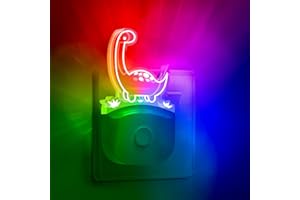 LOHAS-LED Dinosaur Night Light Plug in, Dinosaur Nightlight for Kids, Dusk to Dawn Light Sensor, 3 Lighting Mode Multi-Color Changing Night Lamp, Gift for Children Nursery, Bedroom Décor,1 Pack