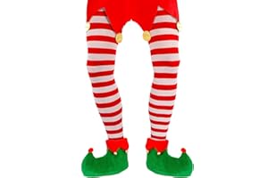 W WIDMANN MILANO Party Fashion - Leotardos para hombre, a rayas, 70 DEN, verde-rojo, duendes, Papá Noel, Navidad