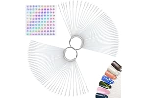 INSPUTOL Campioni per unghie con etichette 100 pezzi Bastoncini per campioni per unghie Espositore per colori per unghie Espositore per unghie Punte per nail art Bastoncini per punte