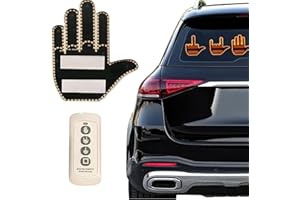 Sylswx Lumière Doigt Voiture avec Télécommande - Geste du Doigt du Milieu LED Light Funny Road Rage Signs, Signe fenêtre arrière Conception Doigt pour SUV, Hommes, Camion, Voiture