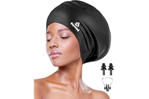 REYMAND Swim Cap for Long Thick Hair, 3 Size Silicone Swimming Caps for Dreadlocks, Braids, Weaves, Extensions, Curls & Afros, Adult Waterproof Swim Hats Bathing Caps for Women Men