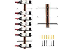 DBREAKS Ścienny uchwyt na butelkę, ścienny metalowy uchwyt na butelkę, stojak na wino na 9 butelek wina, uchwyt na butelki, stojaki na butelki, przechowywanie butelek wina, stojak na butelkę wina